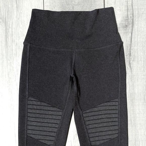 ALO Leggings Moto XS Panels Embellished Dark Gray Perfect Condition Size XS - Picture 7 of 13